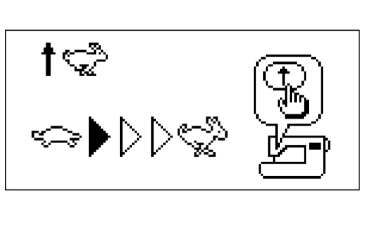 You can adjust the starting and reverse stitch speed between three steps of fast, normal, and slow.