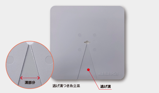 溝部分 逃げ溝つき糸立皿 逃げ溝